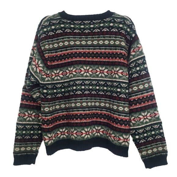 Newton Trading Co Wool Cardigan Fair Isle Knit Sweater Full Zip Womens Sz Medium - Picture 6 of 9